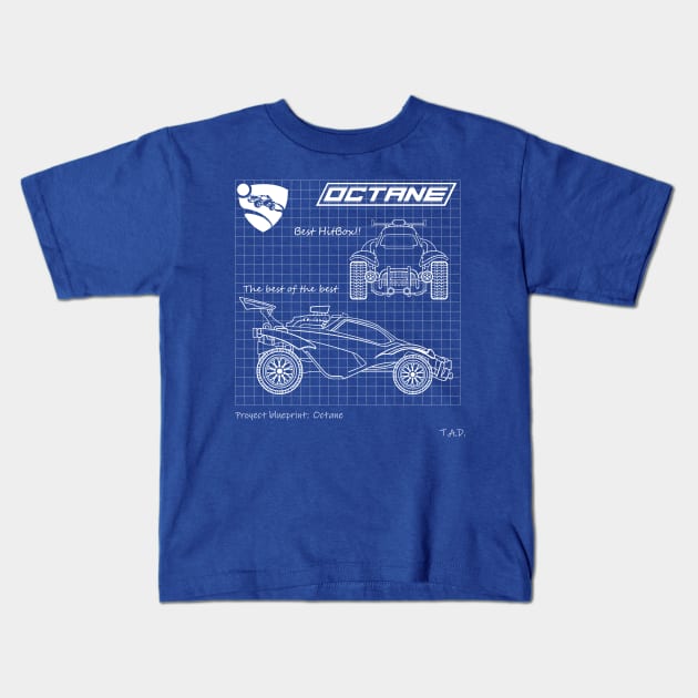 Octane Blueprints [Rocket League] Kids T-Shirt by Tad